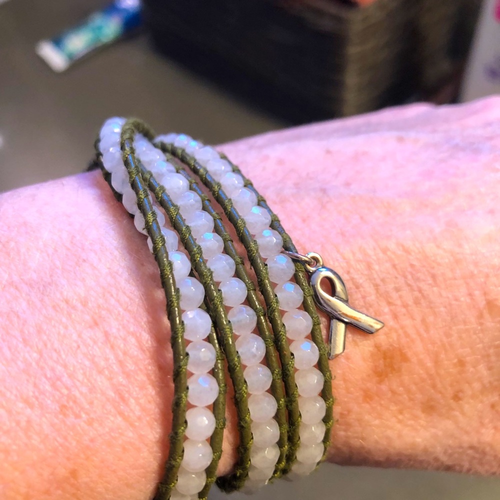 Chan Luu olive leather 3-wrap